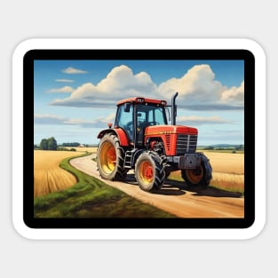 Tractor Truck Trucking Country Road Agriculture Vintage Sticker